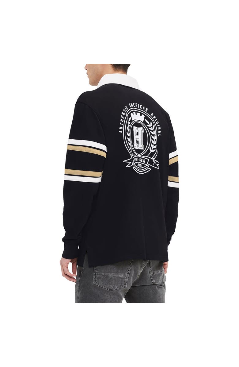 Tommy Hilfiger Men's Tommy Hilfiger Black New Orleans Saints Cory Varsity Rugby Long Sleeve T-Shirt, Alternate, color, 