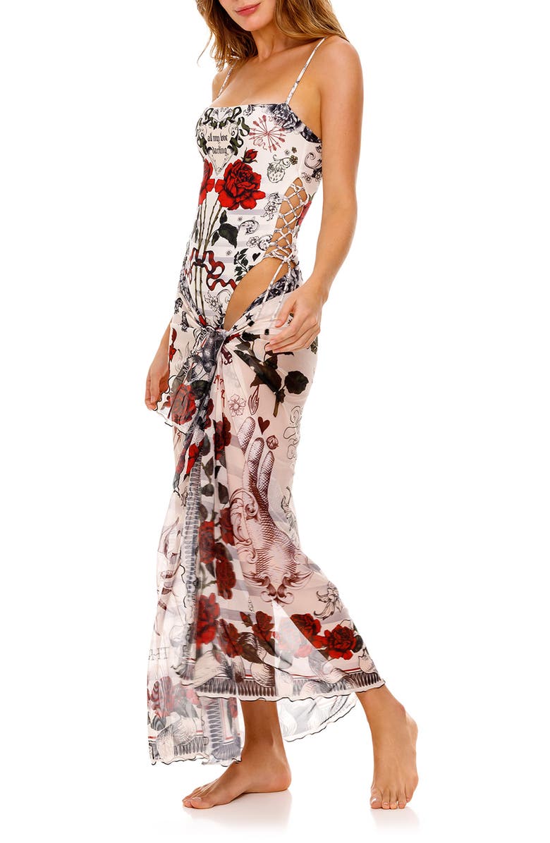 Agua Bendita Russet Thorn One-Piece Swimsuit, Alternate, color, White Multicolor