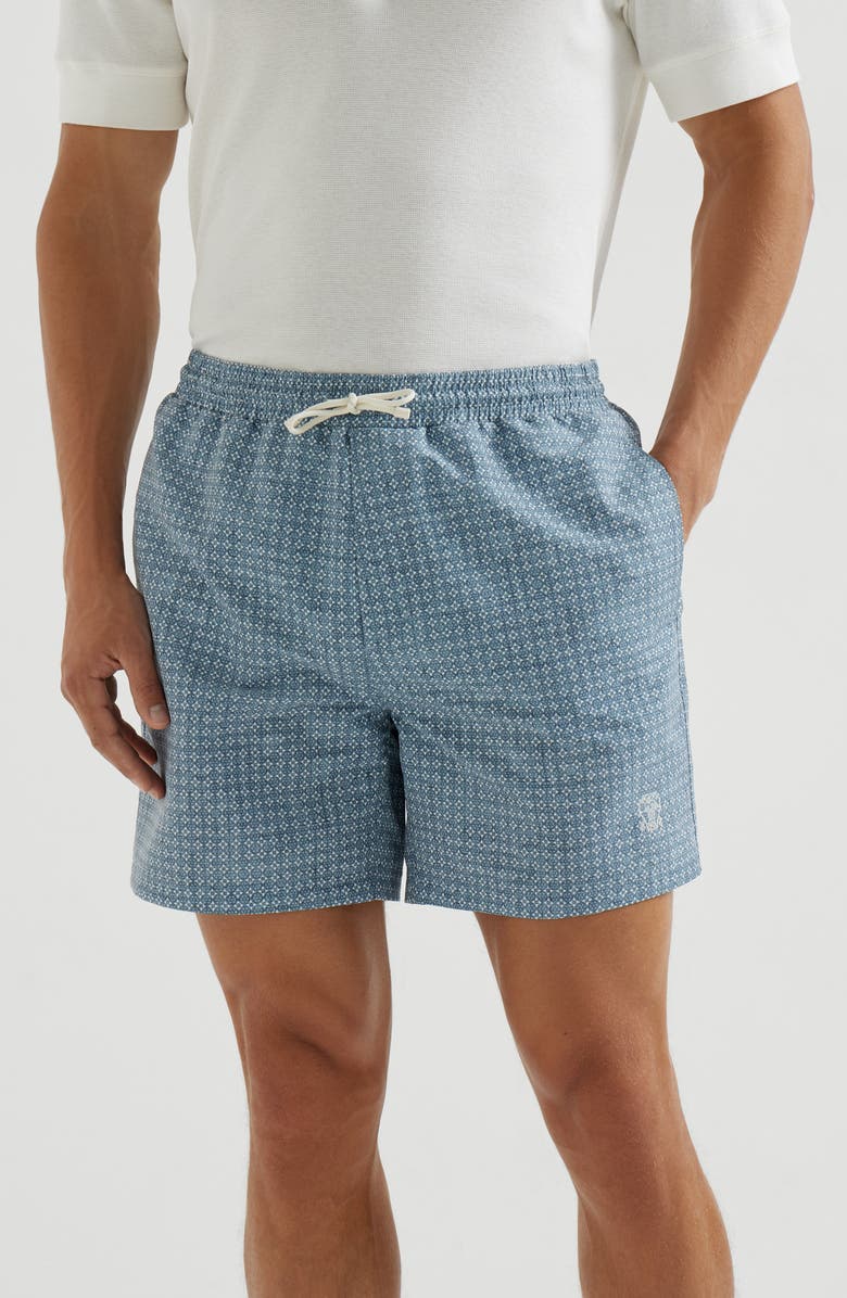 Brunello Cucinelli Nylon swim shorts, Alternate, color, Slate