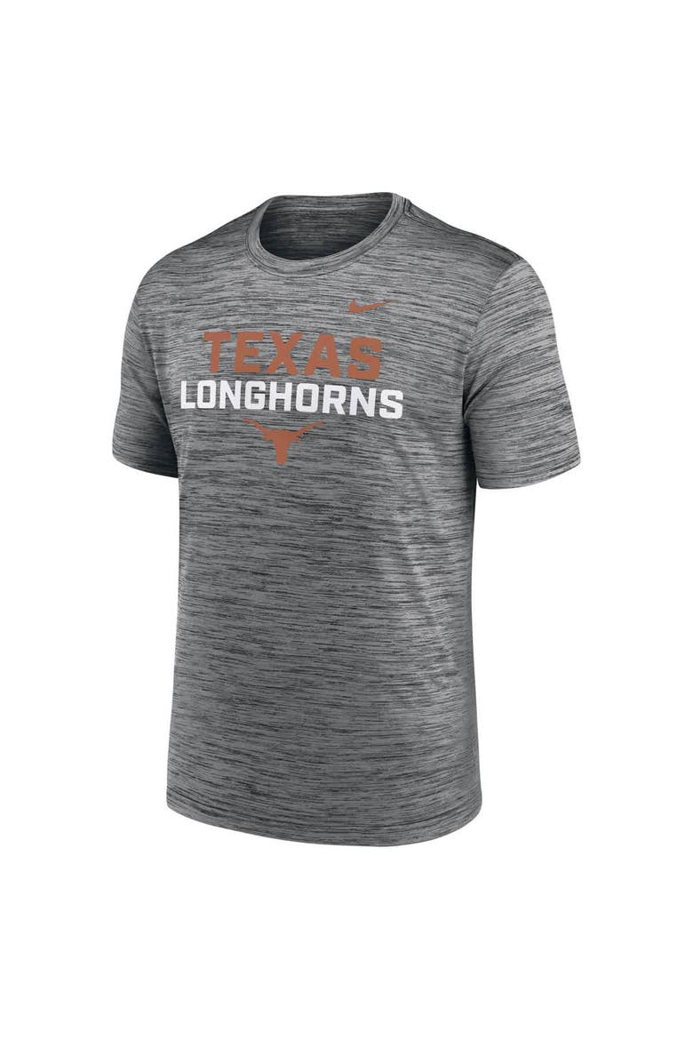 Men's Nike Anthracite Texas Longhorns Campus Center Stack Velocity Performance T-Shirt, Alternate, color, Anthracite