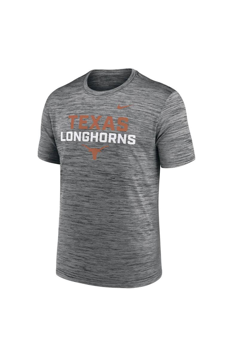 Nike Men's Nike Anthracite Texas Longhorns Campus Center Stack Velocity Performance T-Shirt, Alternate, color, Anthracite