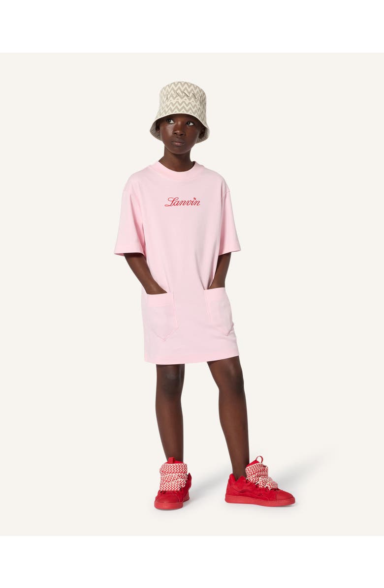 Lanvin Kids Short Sleeve T-Shirt Dress In Cotton, Alternate, color, Pink