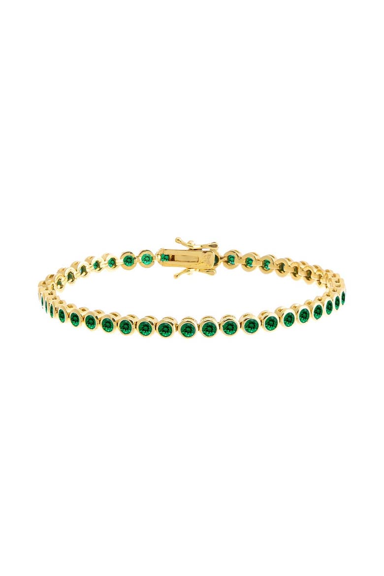 Turquoise Bezel Tennis Bracelet, Main, color, Emerald Green