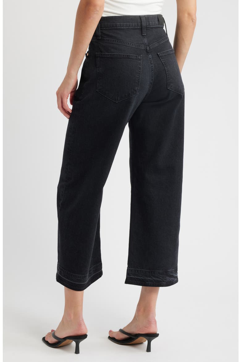 Arellia High Waist Release Hem Ankle Barrel Leg Jeans, Alternate, color, BLACK VOID