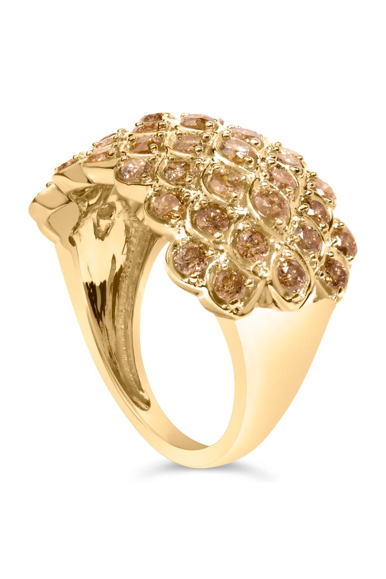 10K Yellow Gold 2.0 Cttw Brown Diamond Teardrop Design Cocktail Ring, Alternate, color, Yellow Gold