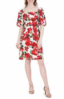 Julia Jordan Floral Puff Sleeve Fit & Flare Dress