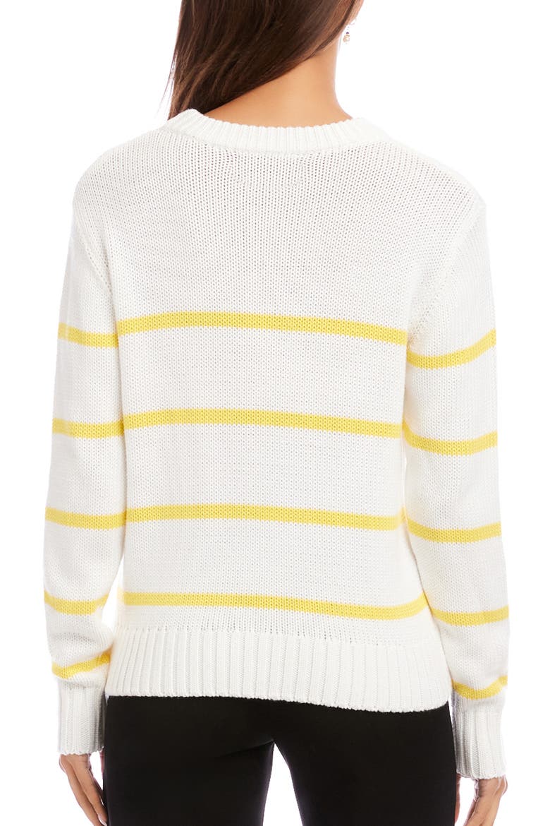 Stripe Crewneck Sweater, Alternate, color, OFF WHITE/ YELLOW