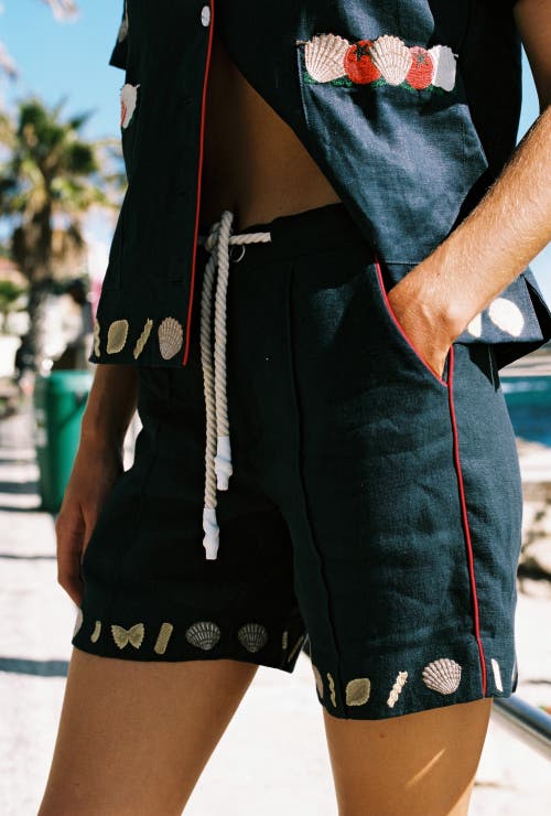 Tombolo 'vongole!' Cabana Shorts In Navy