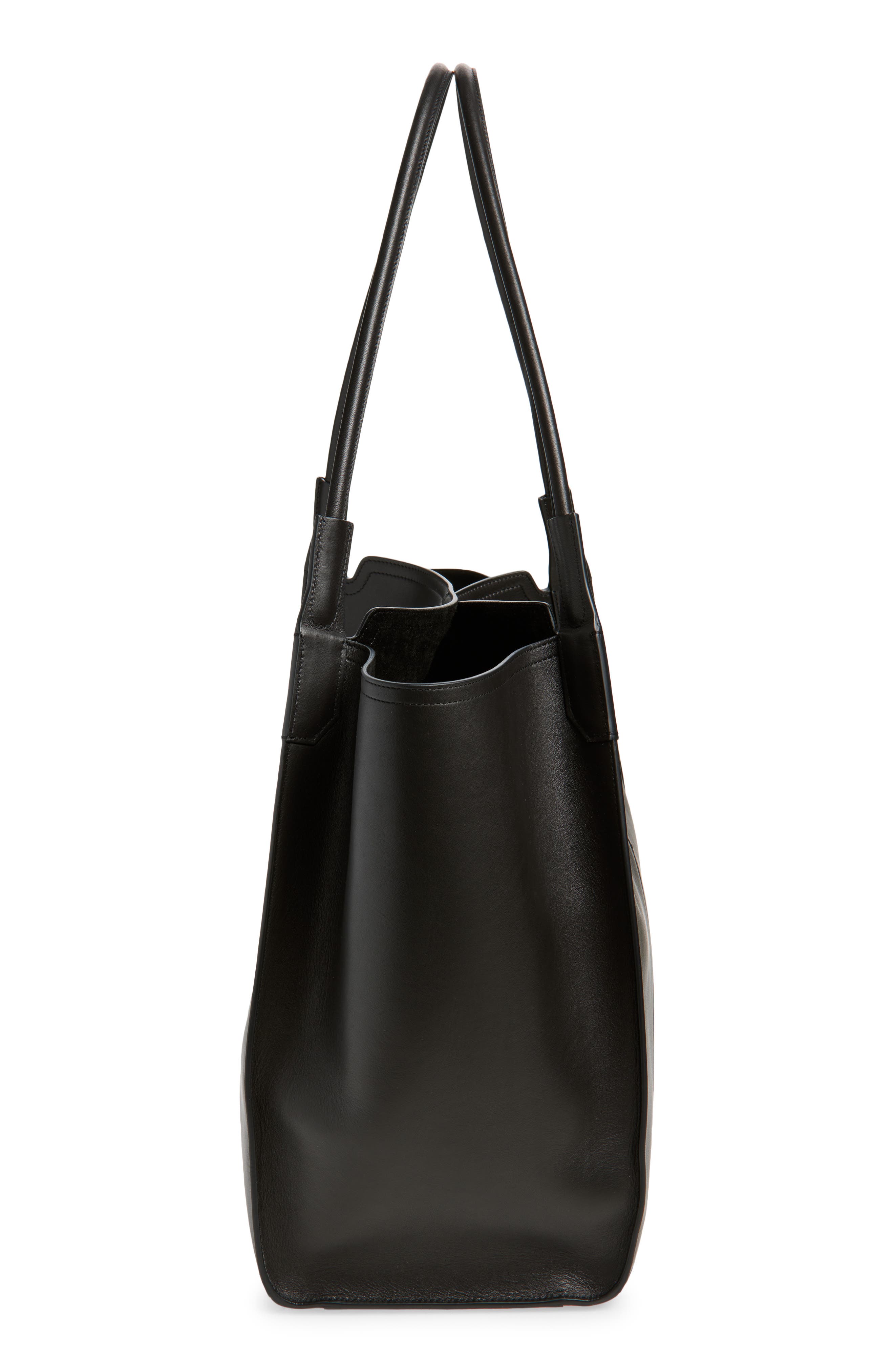 Victoria Beckham Victoria Leather Tote, Alternate, color, Black