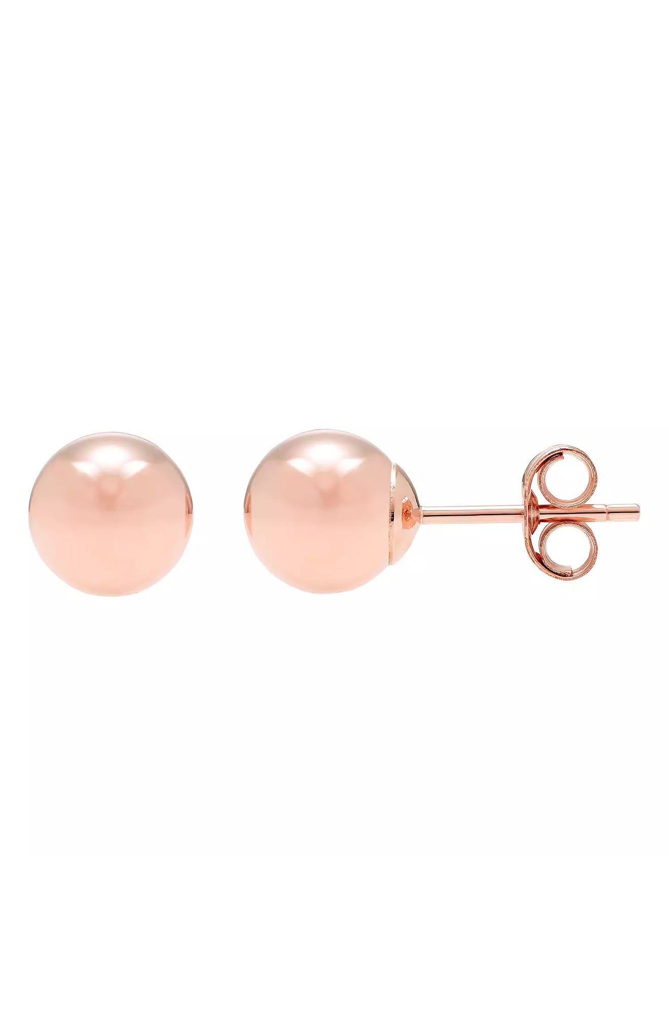 A&M 14K Rose Gold Ball Stud Earrings