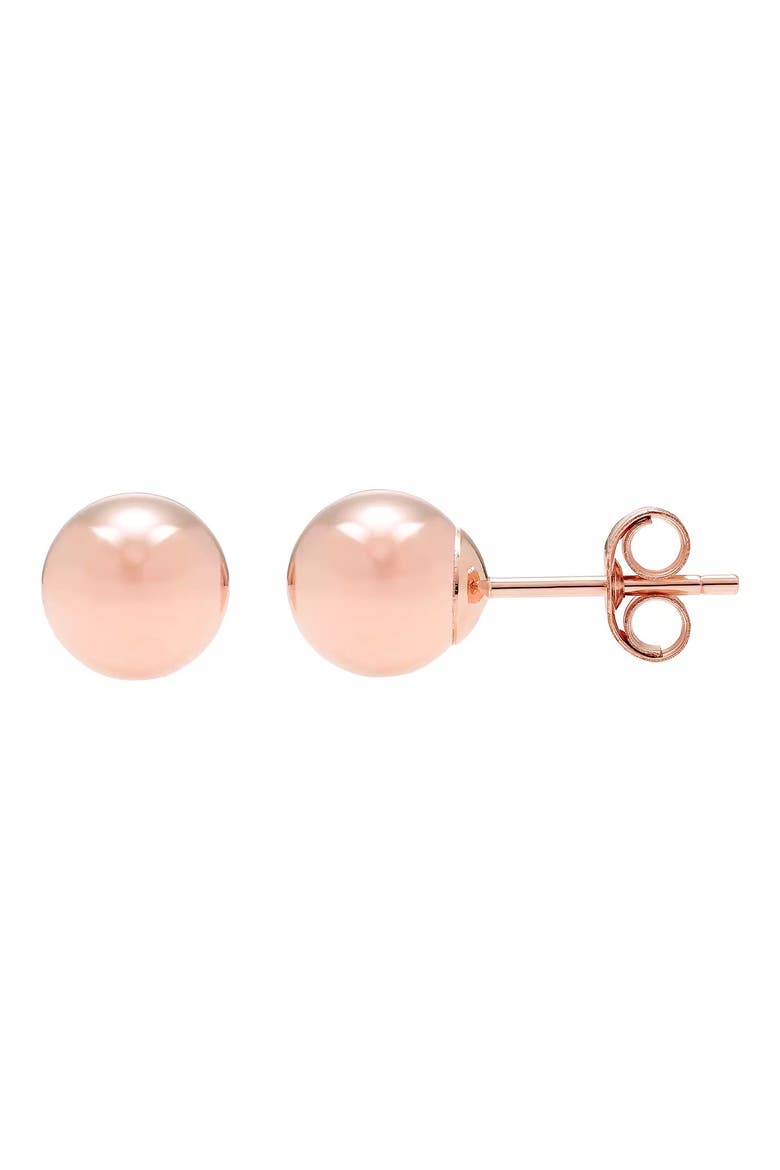 14K Rose Gold Ball Stud Earrings, Main, color, ROSE