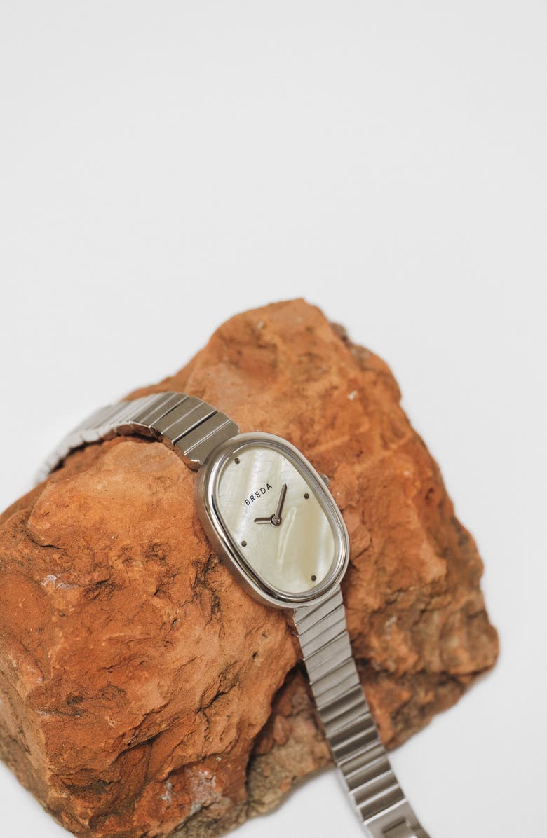 BREDA Jane Bracelet Watch, 23mm, Alternate, color, Silver/ Silver/ Champagne