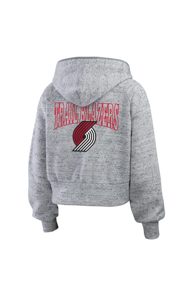 WEAR by Erin Andrews Women's WEAR by Erin Andrews Heather Gray Portland Trail Blazers Speckled Radiator Full-Zip Hoodie, Alternate, color, Heather Gray