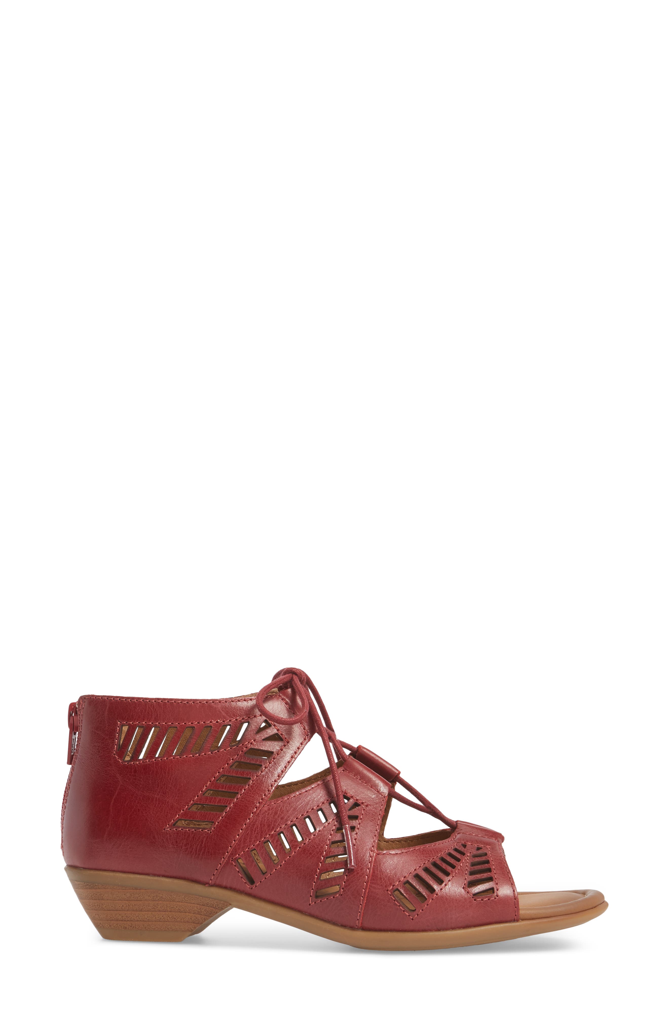 Riley Ghillie Sandal, Alternate, color, CHERRY RED LEATHER