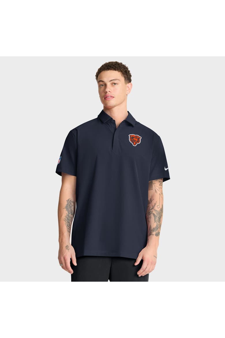 Men's Nike Navy Chicago Bears Sideline City Pride Woven Performance Polo, Main, color, Navy