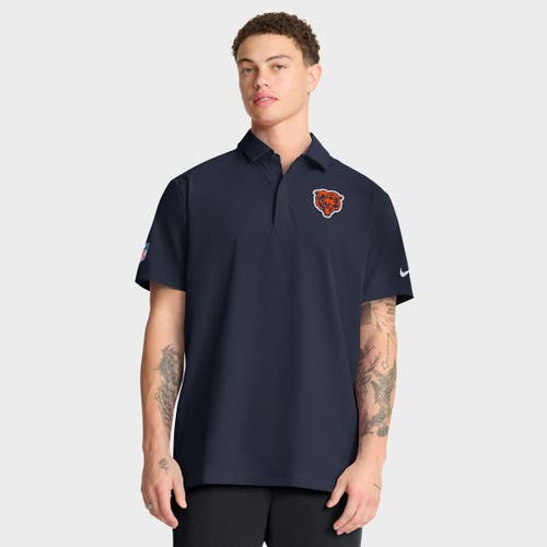 Nike Navy Chicago Bears Sideline City Pride Woven Performance Polo In Blue