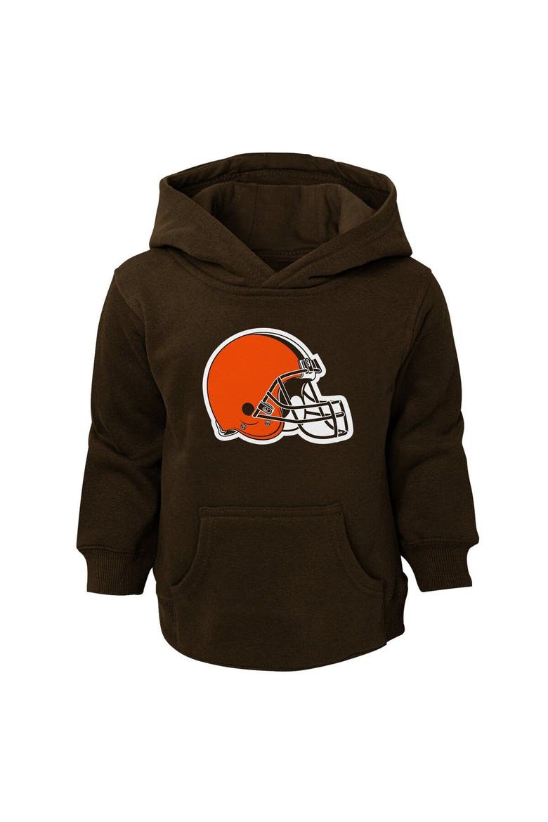 Toddler Brown Cleveland Browns Logo Pullover Hoodie, Main, color, Brown