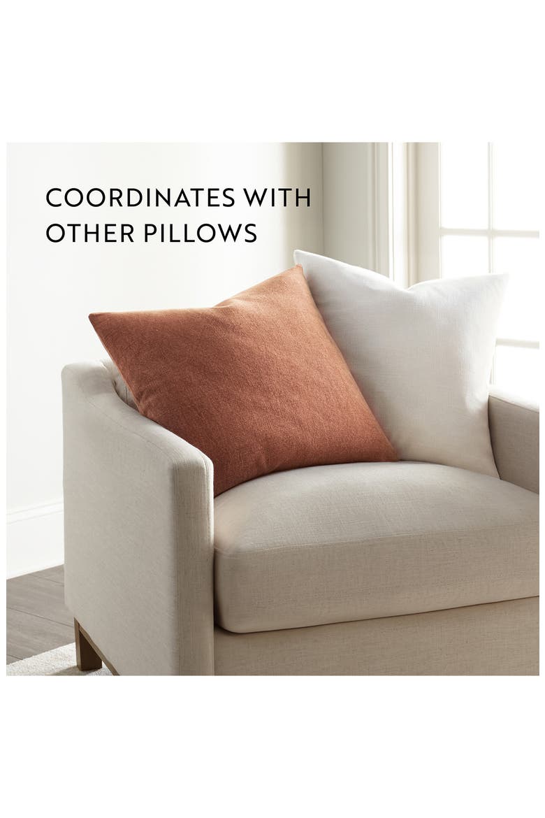 Stone Washed Cotton Throw Pillow, Alternate, color, TERRACOTTA