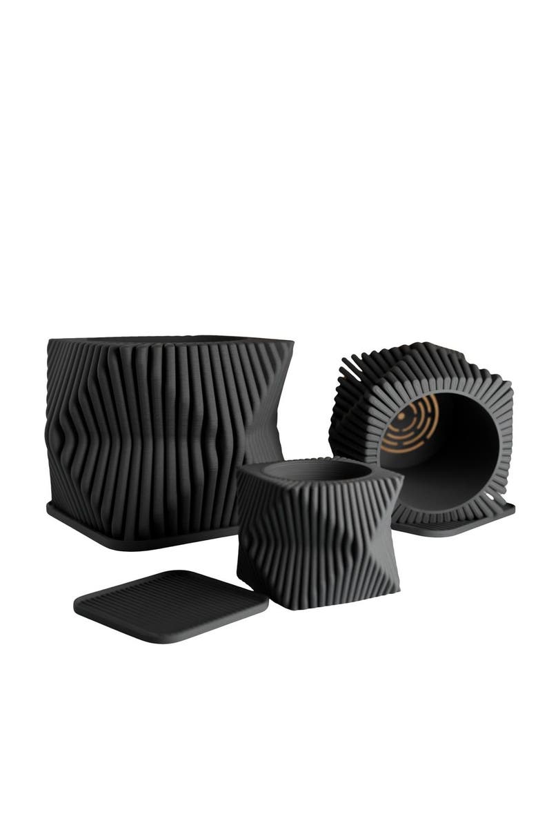 Modernized Pottery Tide Planter, Main, color, Midnight Black - 7"