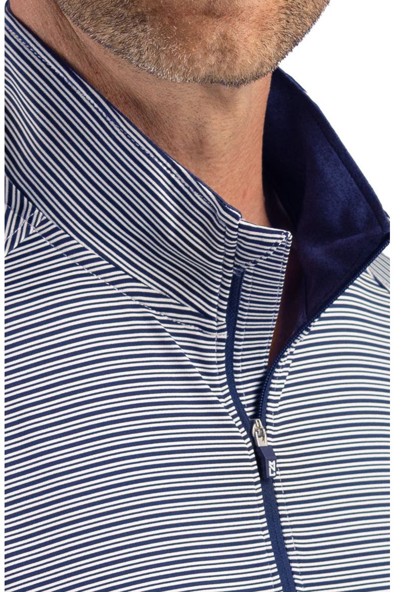 Forge Epic Confidence Stripe Performance Quarter Zip Pullover, Alternate, color, NAVY BLUE/ WHITE