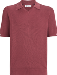 Brunello Cucinelli Cotton English rib knit polo