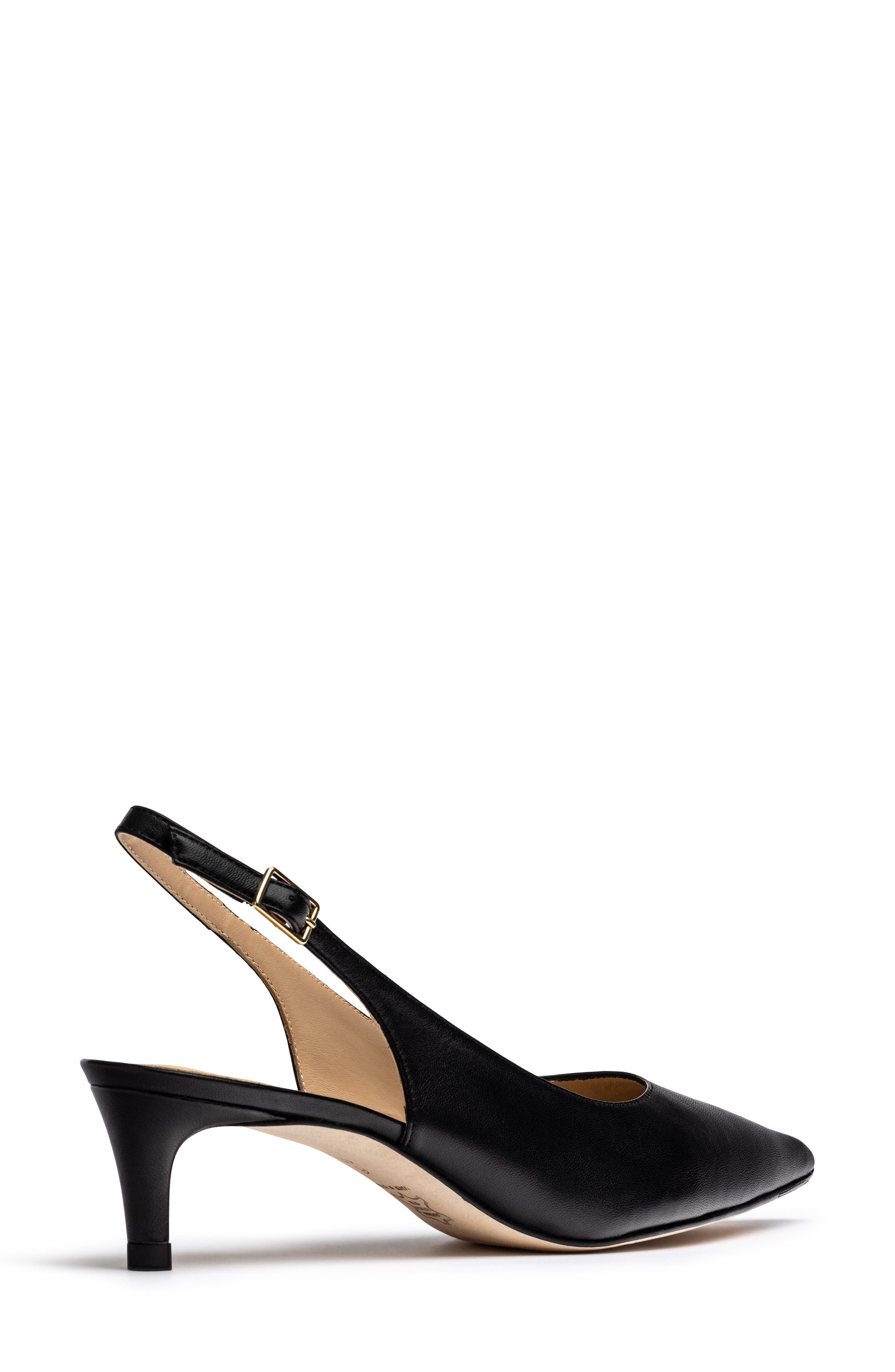 Jon Josef Tina Slingback Pointed Toe Pump, Alternate, color, Black Leather