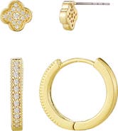 Adornia Set of 2 Cubic Zirconia Huggie Hoop Earrings