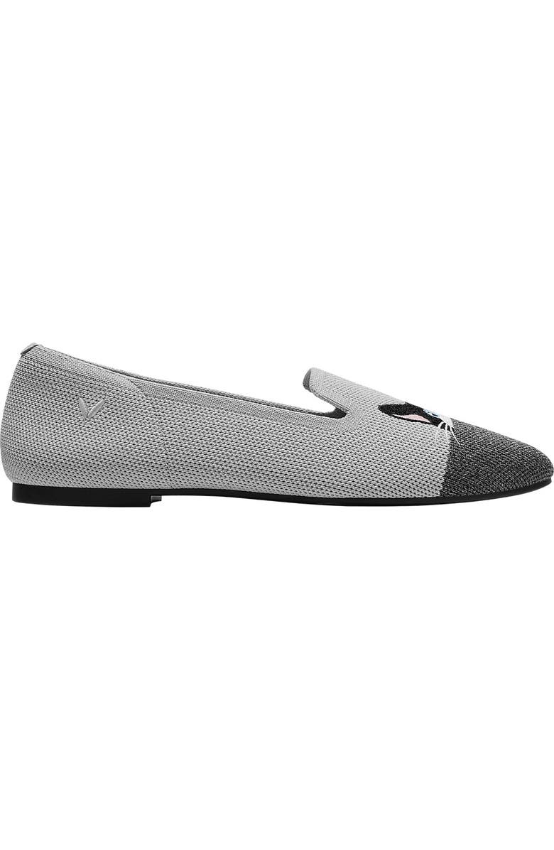 VIVAIA Round-Toe Embroidered Loafers, Main, color, Oyster Rich Grey - Moo Cat