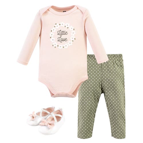 Hudson Baby Girl's Long-sleeve Bodysuit, Pants, And Footwear Outfit In Pink