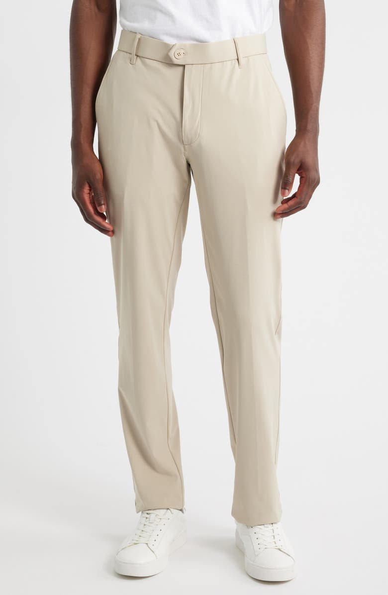Scott Barber Sono Flat Front Stretch Chinos, Main, color, Khaki