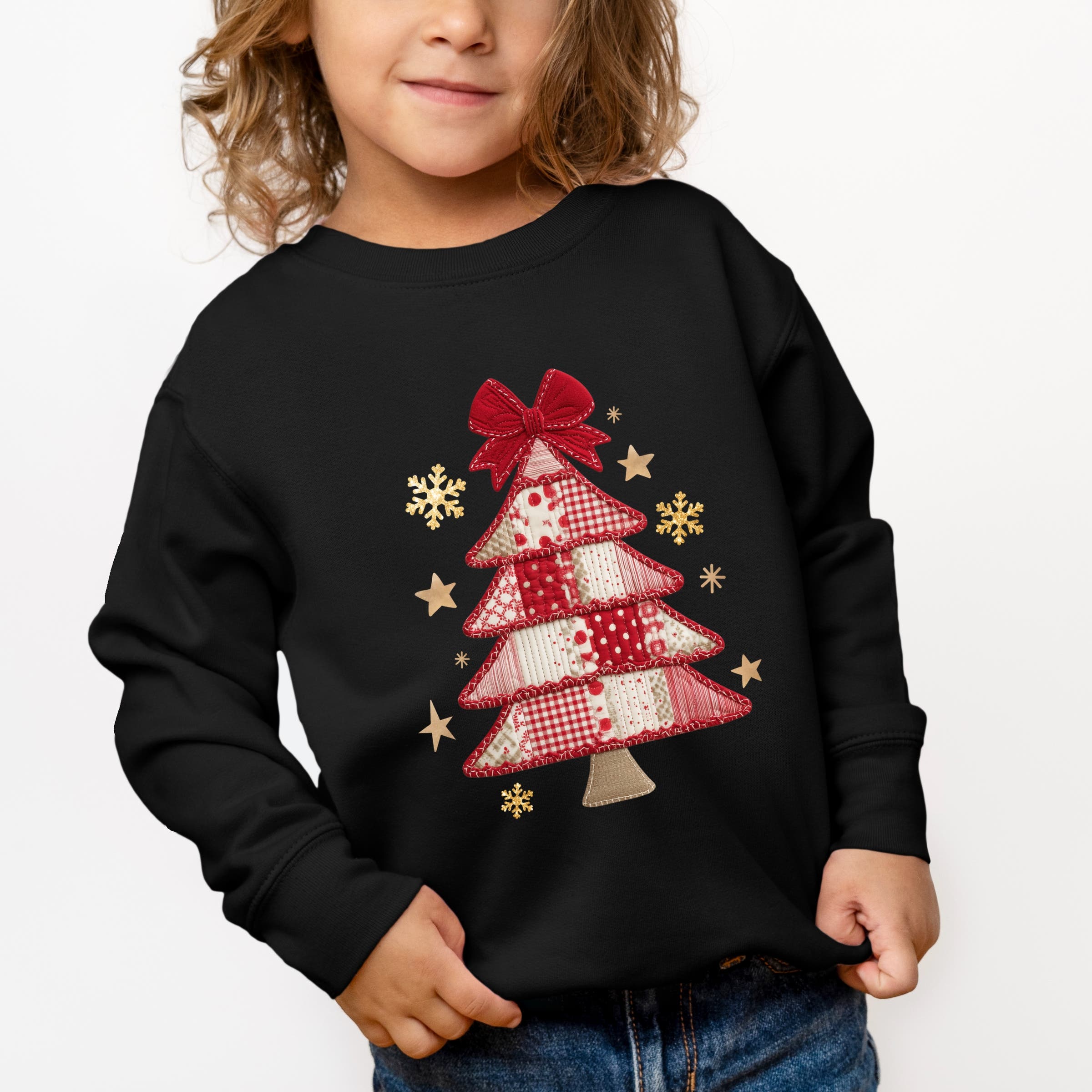 The Juniper Shop Christmas Tree Patchwork Sweatshirt (toddler) | Nordstrom
