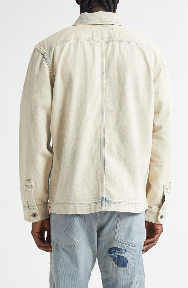 Double RL Washed Indigo Selvedge Denim Overshirt, Alternate, color, 