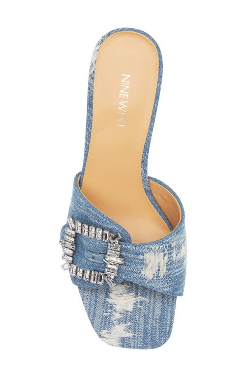 Shop Nine West Geanila Slide Sandal In Light Blue