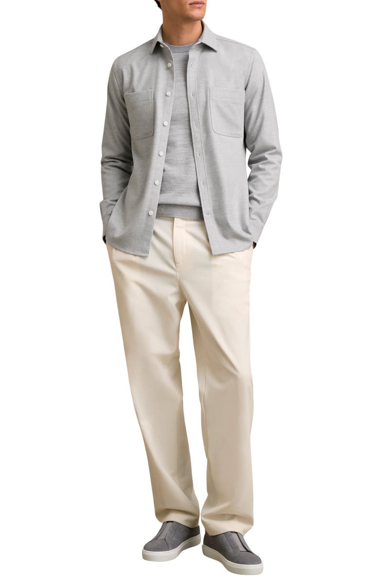 Reiss Parque Heathered Flannel Button-Up Shirt, Alternate, color, Soft Grey Melange