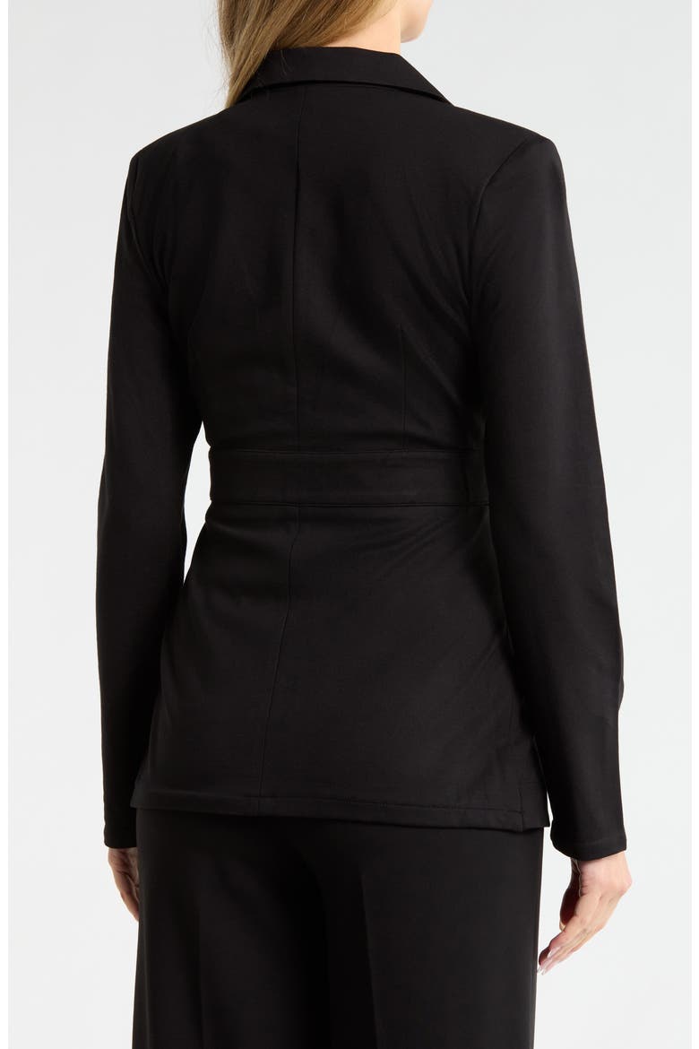 Ponte Zip Jacket, Alternate, color, BLACK