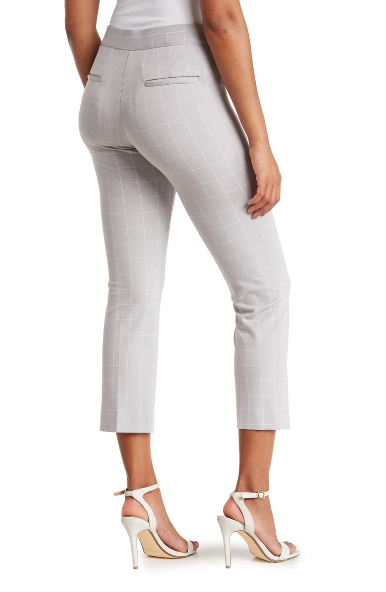Amanda & Chelsea Chelsea Windowpane Ankle Pants, Alternate, color, Dove Grey