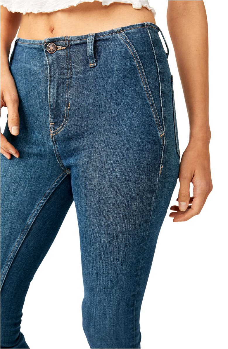 Free People Level Up Side Slit Bootcut Jeans, Alternate, color,