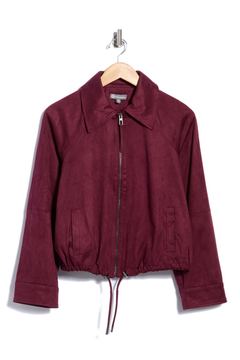 Faux Suede Jacket, Main, color, OXBLOOD