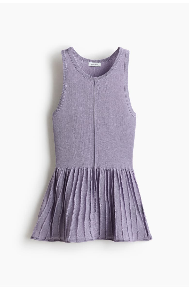 H&M Knitted Peplum Top, Main, color, Dusty Purple