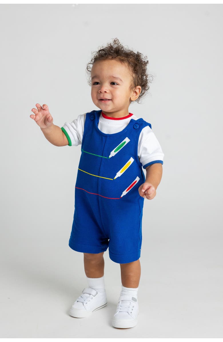 Florence Eiseman French Terry Shortall With Markers, Alternate, color, Royal Multicolor