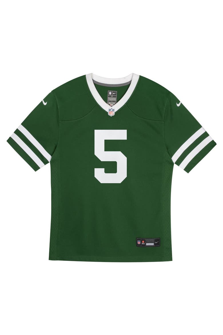 Preschool Nike Garrett Wilson Legacy Green New York Jets Game Jersey, Alternate, color, Green