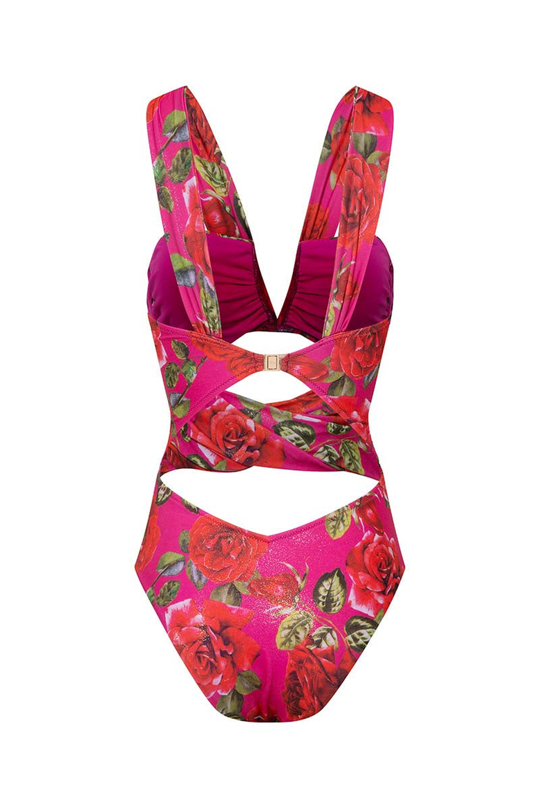 BELLA SWIMSUIT, Alternate, color, Printed Fuchsia