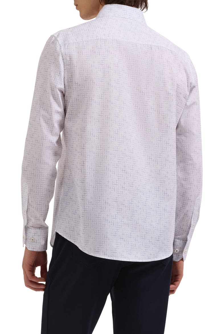 Axel Shaped Fit Crosshatch Print Cotton Button-Up Shirt, Alternate, color, ORCHID