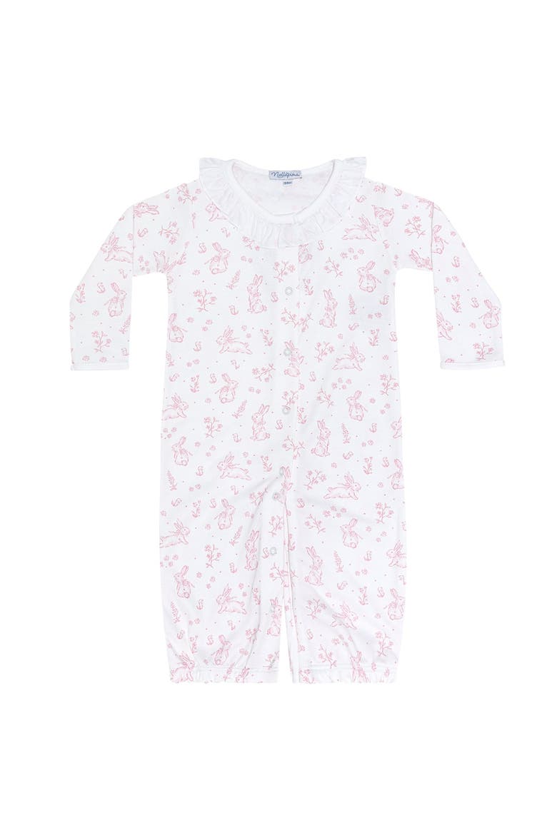 Pink Bunny Toile Converter Gown - Baby, Alternate, color, Pink