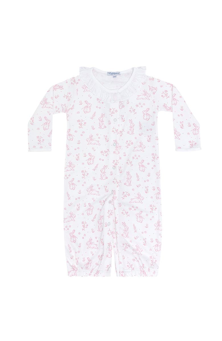Nellapima Pink Bunny Toile Converter Gown - Baby, Alternate, color, Pink