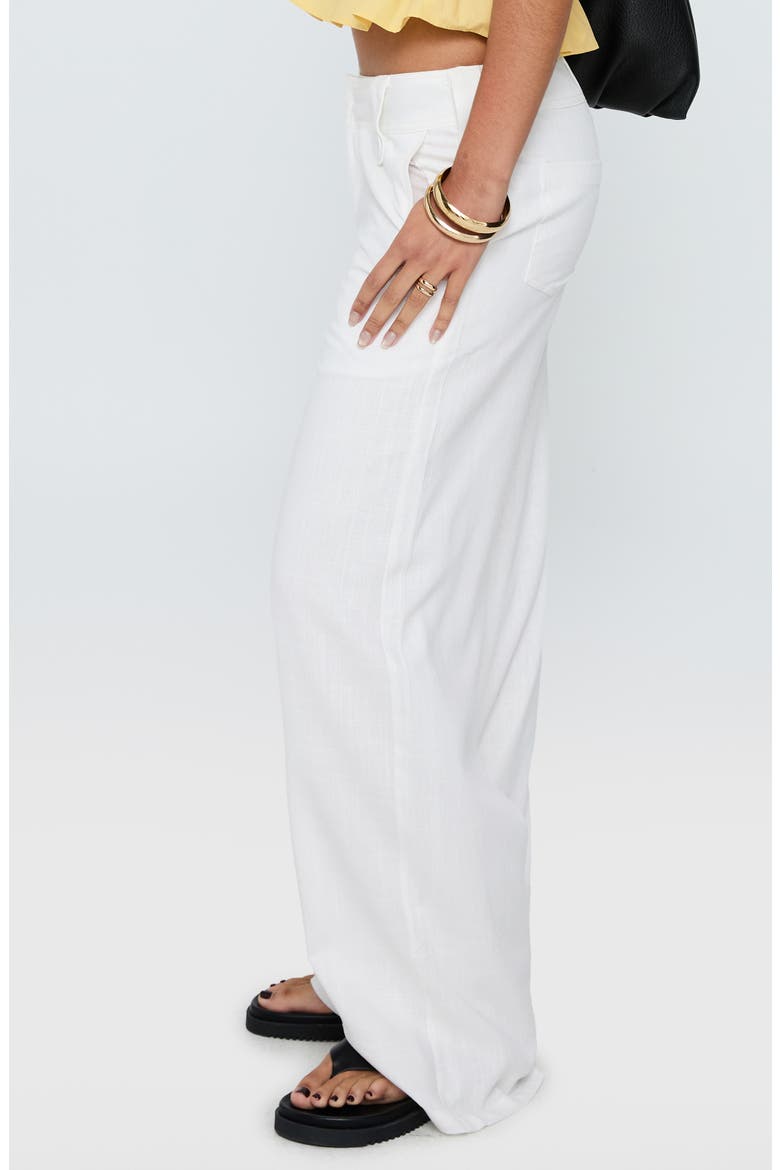 Pedra Linen Blend Wide Leg Pants, Alternate, color, WHITE