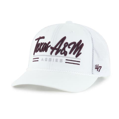 Men's '47 White Texas A&M Aggies Garner Rope Trucker Adjustable Hat