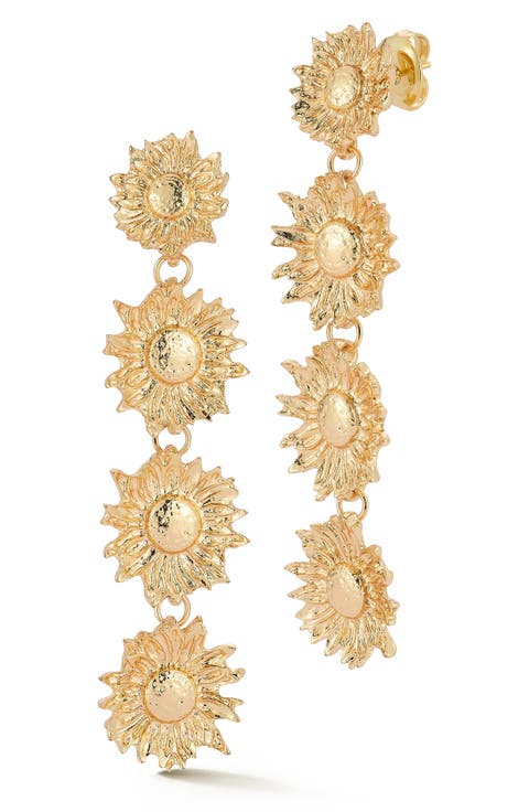 Floral Linear Drop Earrings