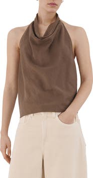 MANGO Cowl Halter Neck Top