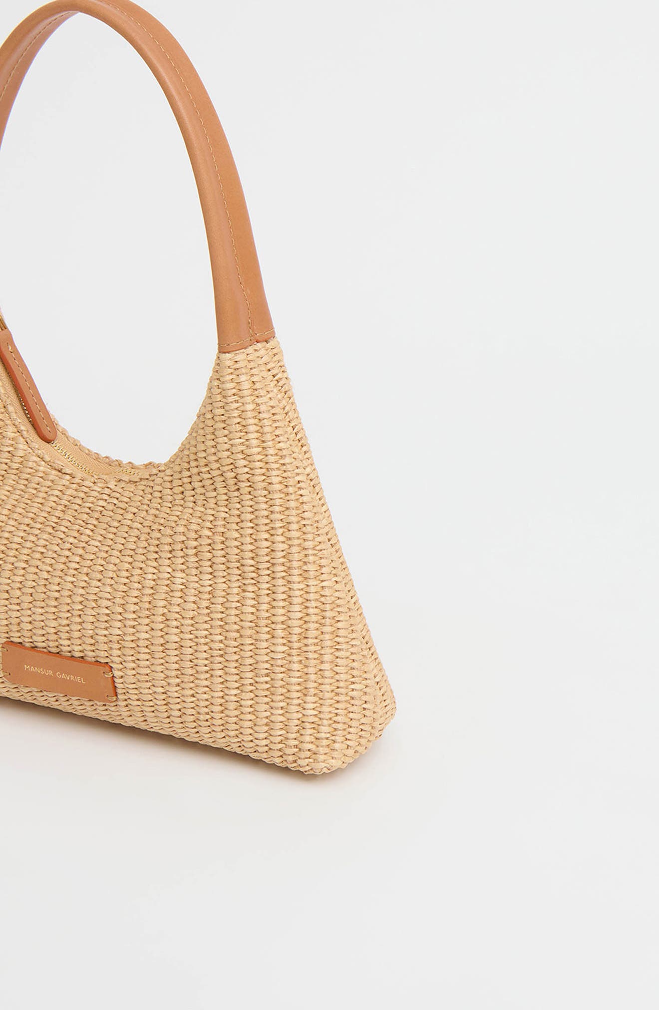 Mansur Gavriel Mini Candy Woven Raffia Hobo Bag, Alternate, color, Natural